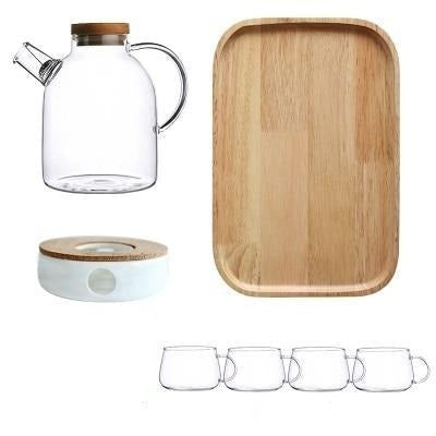 Elegant Scandinavian Teapot Set with Oak Tray & Candle Warmer | Tea Set for Adults, Perfect for Hot & Cold Beverages 12