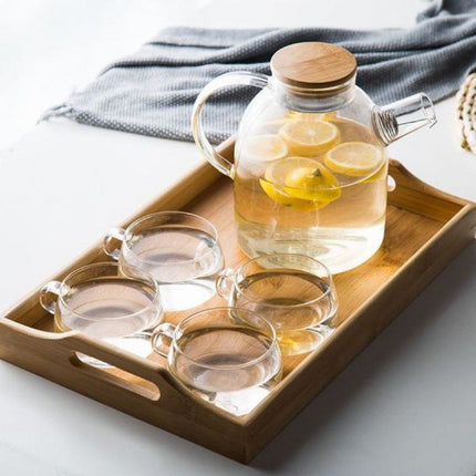 Elegant Scandinavian Teapot Set with Oak Tray & Candle Warmer | Tea Set for Adults, Perfect for Hot & Cold Beverages 2