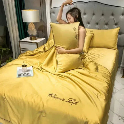 Elegant Silk Cooling Blanket with Embroidery | Lightweight and Breathable for Comfortable Summer Nights 4