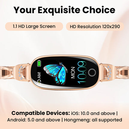 Elegant Smartwatch | Smart Watch with Blood Sugar & Pressure Monitoring | Luxury Diamond Design for Health Tracking 4