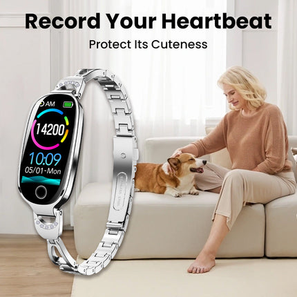 Elegant Smartwatch | Smart Watch with Blood Sugar & Pressure Monitoring | Luxury Diamond Design for Health Tracking 5