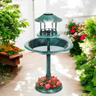 Elegant Solar Bird Bath Fountain with Integrated Planter & LED Light for Eco-Friendly Gardens 0