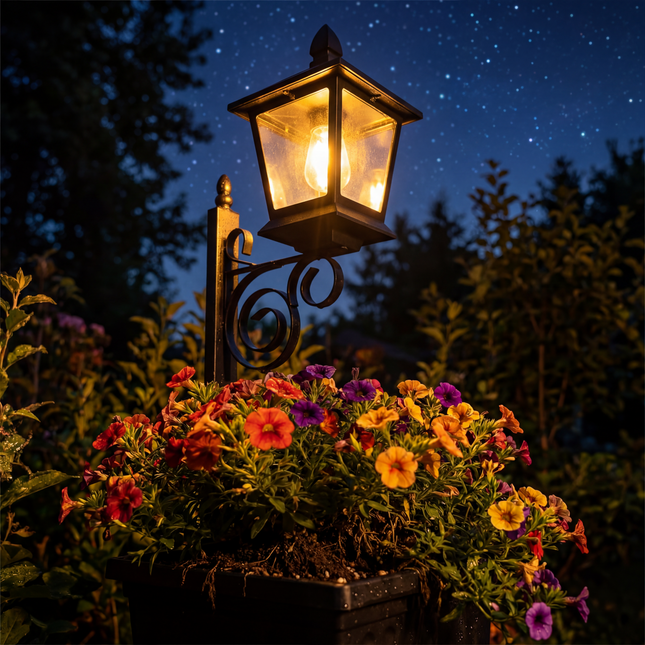 Elegant Solar Garden Lights | Automatic Dusk Feature & Planter | Eco-Friendly Outdoor Illumination for Your Yard 1