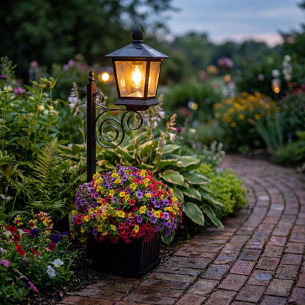 Elegant Solar Garden Lights | Automatic Dusk Feature & Planter | Eco-Friendly Outdoor Illumination for Your Yard 2