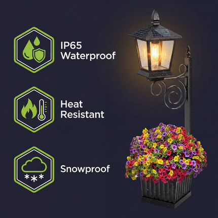 Elegant Solar Garden Lights | Automatic Dusk Feature & Planter | Eco-Friendly Outdoor Illumination for Your Yard 6