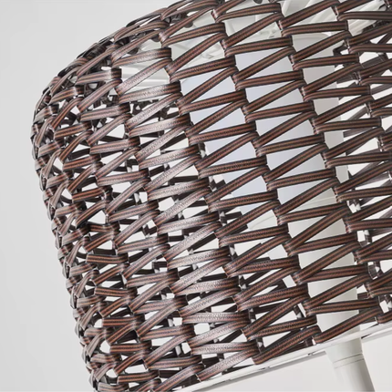 Elegant Solar Outdoor Floor Lamp with Integrated LED & Woven Shade for Ambiance 8