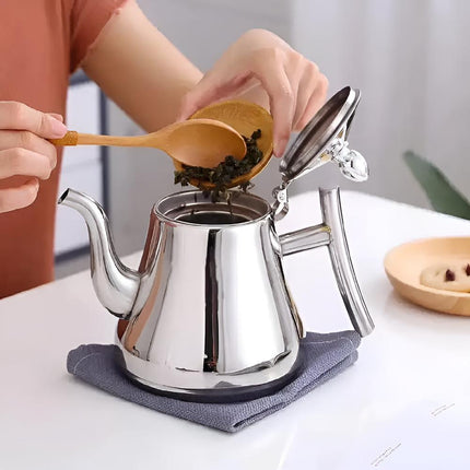 Elegant Stainless Steel Teapot with Integrated Infuser for Perfect Brewing 2