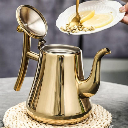 Elegant Stainless Steel Teapot with Integrated Infuser for Perfect Brewing 4