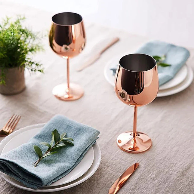 Elegant Stainless Steel Wine Glasses Set of 6 with Enhanced Chilling | Durable Design for Timeless Enjoyment 1
