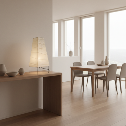 Elegant Table Lamp | Modern Tiered Design with Bamboo Silk Accents | Perfect Lighting for Bedroom and Living Room 2