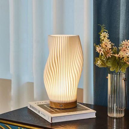 Elegant Textured Bedside Lamp with Adjustable Brightness | Modern Design for Cozy Ambiance 11