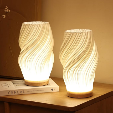 Elegant Textured Bedside Lamp with Adjustable Brightness | Modern Design for Cozy Ambiance 2