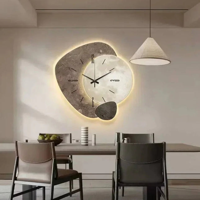 Elegant Timepiece | Wood Wall Clock with Soft LED Backlighting | Handcrafted Design for Cozy Ambiance 1