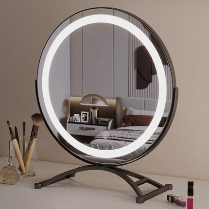 Elegant Touch | Lighted Makeup Mirror with 360° Rotation & Tri-Tone Lighting | Cordless Design for Versatile Grooming 4