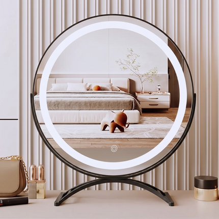 Elegant Touch | Lighted Makeup Mirror with 360° Rotation & Tri-Tone Lighting | Cordless Design for Versatile Grooming 5