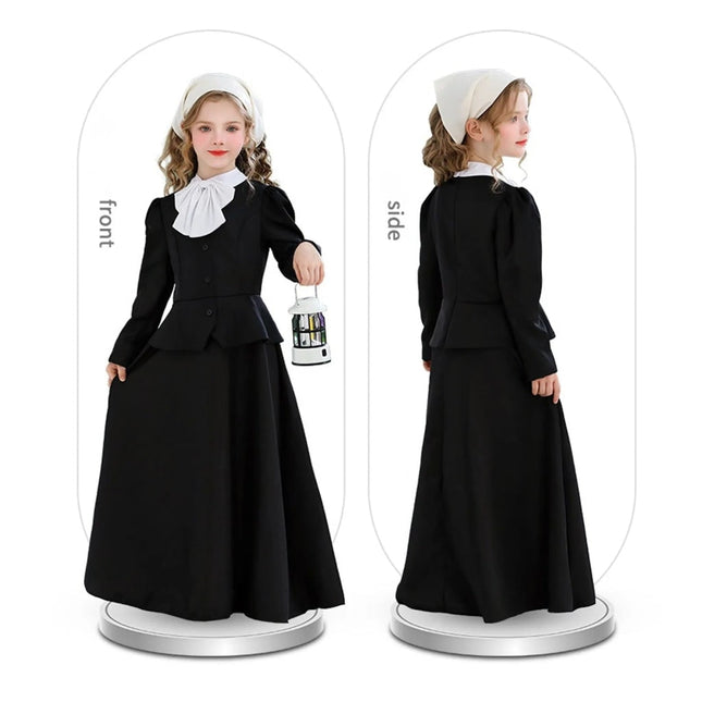 Elegant Victorian Gothic Dress for Women with Long Sleeves | Sophisticated Halloween Costume for Mysterious Style 1