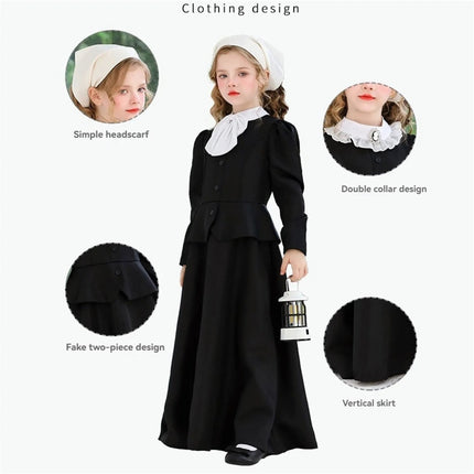 Elegant Victorian Gothic Dress for Women with Long Sleeves | Sophisticated Halloween Costume for Mysterious Style 2
