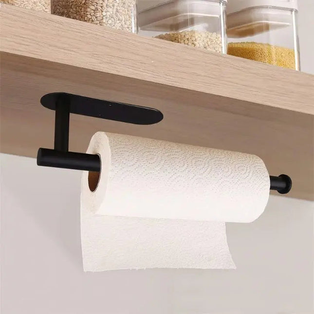Elegant Wall Kitchen Paper Towel Holder with Drill-Free Installation | Space-Saving Design for Organized Surfaces 0