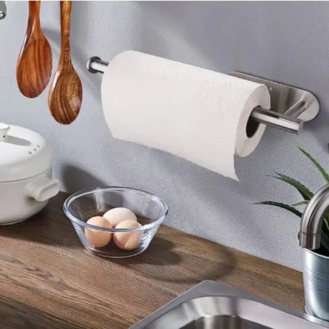 Elegant Wall Kitchen Paper Towel Holder with Drill-Free Installation | Space-Saving Design for Organized Surfaces 1