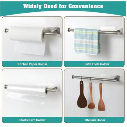 Elegant Wall Kitchen Paper Towel Holder with Drill-Free Installation | Space-Saving Design for Organized Surfaces 3