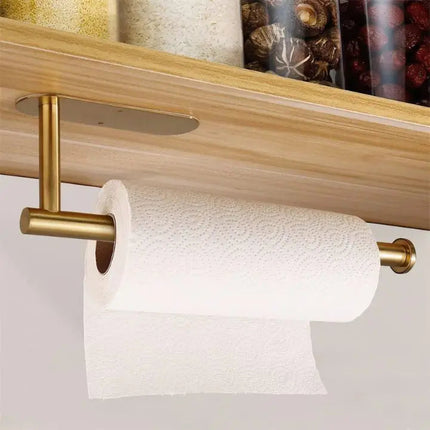 Elegant Wall Kitchen Paper Towel Holder with Drill-Free Installation | Space-Saving Design for Organized Surfaces 6