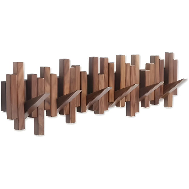 Elegant Wall Mounted Coat Rack with Foldable Hooks | Space-Saving Design for Organized Entryways 0