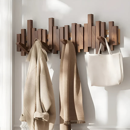 Elegant Wall Mounted Coat Rack with Foldable Hooks | Space-Saving Design for Organized Entryways 11