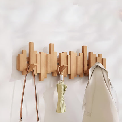 Elegant Wall Mounted Coat Rack with Foldable Hooks | Space-Saving Design for Organized Entryways 6