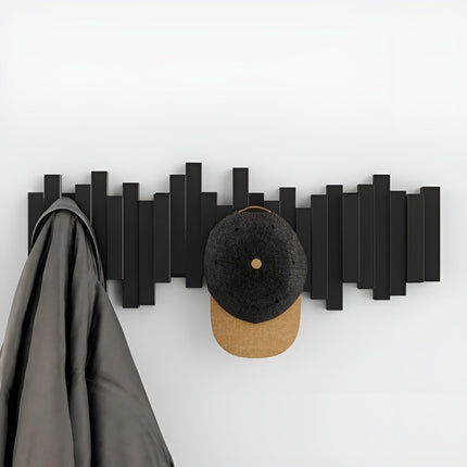 Elegant Wall Mounted Coat Rack with Foldable Hooks | Space-Saving Design for Organized Entryways 9