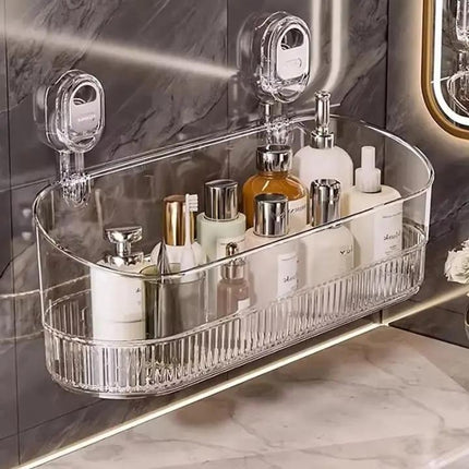 Elegant Wall Shelf | Suction Cup Storage Solution with Sturdy Support | Ideal for Kitchen and Bathroom Organization 0
