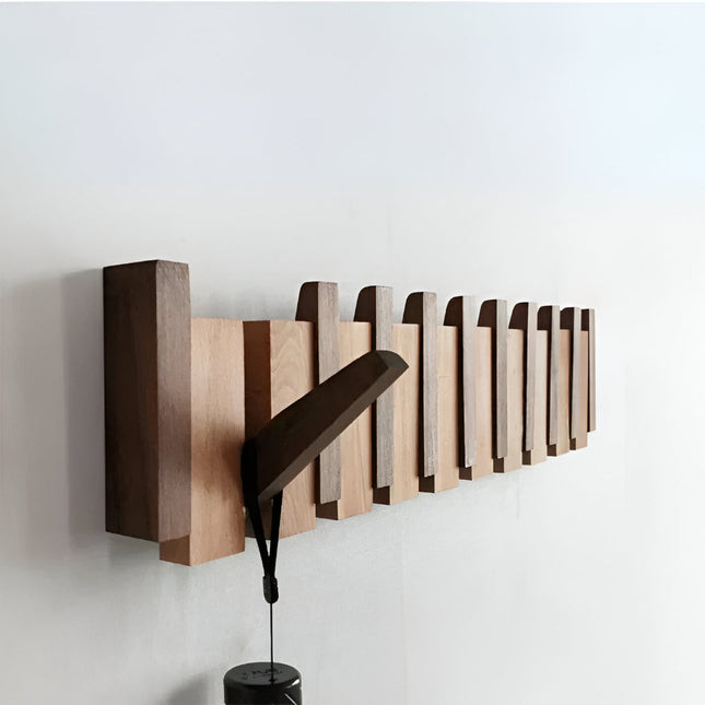 Elegant Wooden Coat Rack Stand with 6 Hooks | Space-Saving Design for Stylish Organization 0
