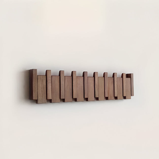 Elegant Wooden Coat Rack Stand with 6 Hooks | Space-Saving Design for Stylish Organization 1