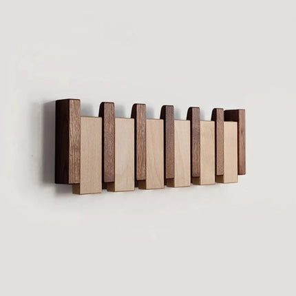 Elegant Wooden Coat Rack Stand with Foldable Hooks | Space-Saving Design for Stylish Interiors 1