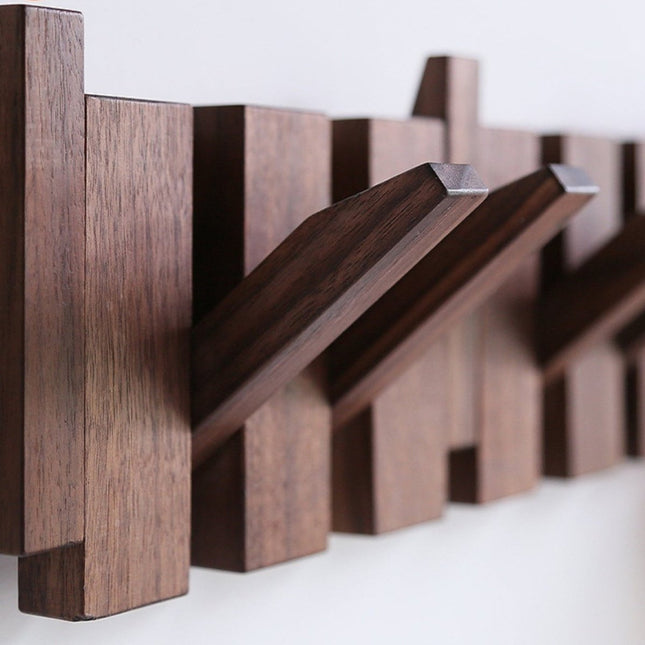 Elegant Wooden Coat Rack with Piano Design & Multiple Hooks for Stylish Organization 0