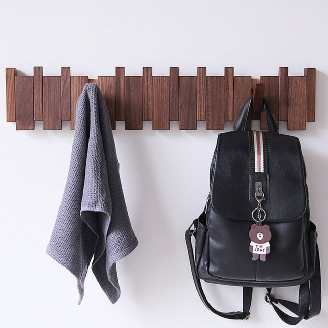 Elegant Wooden Coat Rack with Piano Design & Multiple Hooks for Stylish Organization 1