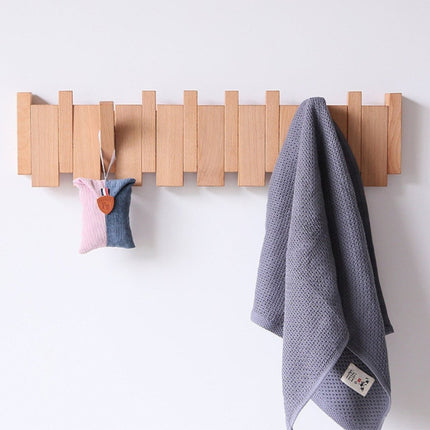 Elegant Wooden Coat Rack with Piano Design & Multiple Hooks for Stylish Organization 3