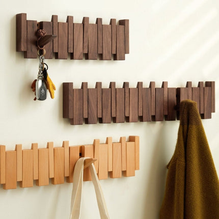Elegant Wooden Coat Rack with Piano Design & Multiple Hooks for Stylish Organization 5