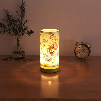 Elegant Wooden Table Lamp | USB Powered LED Light with Soft Linen Shade for Cozy Ambiance 6