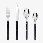 Elegant | 24-Piece Cutlery Set with Modern Black Handles | Durable Stainless Steel for Stylish Dining 0