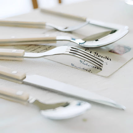 Elegant | 24-Piece Cutlery Set with Modern Black Handles | Durable Stainless Steel for Stylish Dining 6