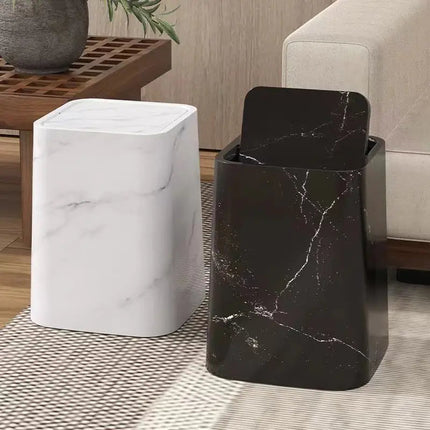 Trash Can with Swing Lid, Marble Kitchen Trash Can with Lid – image 8