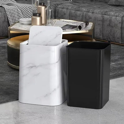 Trash Can with Swing Lid, Marble Kitchen Trash Can with Lid