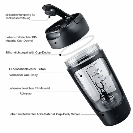 Electric Protein Shaker Bottle, Self Stirring Shaker Cup Rechargeable with USB C