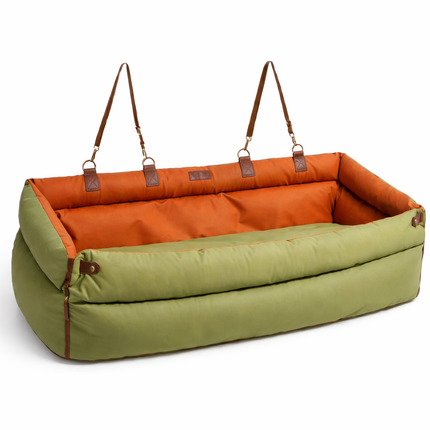 Elevated Dog Car Seat Booster Bed with Waterproof Faux Leather | Comfortable Pet Car Seat for Safe Travel and Easy Maintenance 0