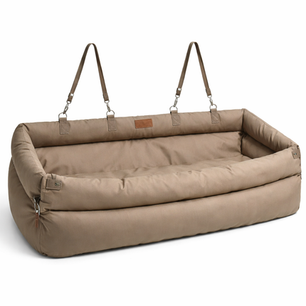 Elevated Dog Car Seat Booster Bed with Waterproof Faux Leather | Comfortable Pet Car Seat for Safe Travel and Easy Maintenance 2
