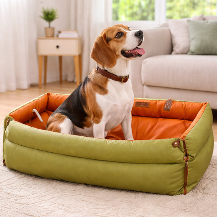 Elevated Dog Car Seat Booster Bed with Waterproof Faux Leather | Comfortable Pet Car Seat for Safe Travel and Easy Maintenance 7