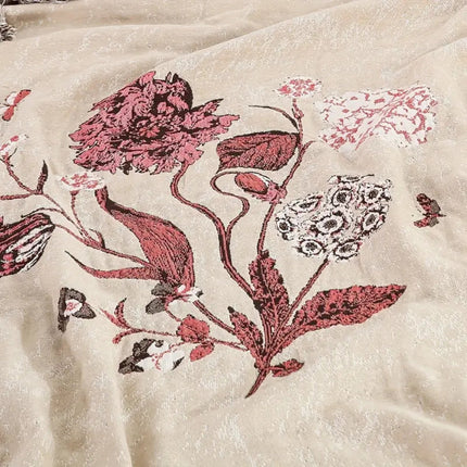 Elira Rose | Floral Cotton Blanket with Jacquard Accents | Lightweight Design for Year-Round Comfort 1