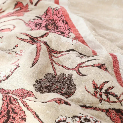 Elira Rose | Floral Cotton Blanket with Jacquard Accents | Lightweight Design for Year-Round Comfort 3