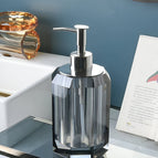 Smoky Gray Crystal Liquid Soap Dispenser-8.5x8.5x19cm