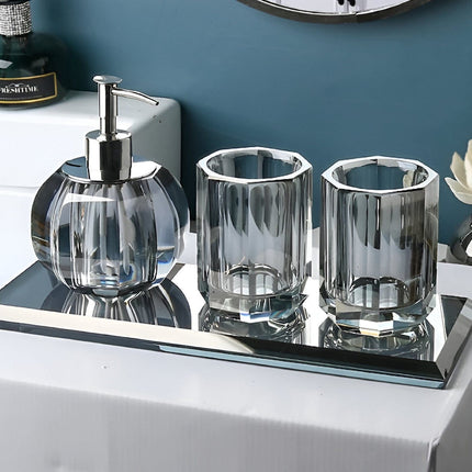 Elite Crystal Glass Bathroom Accessories Set with Elegant Design | Timeless Style for Sophisticated Spaces 4